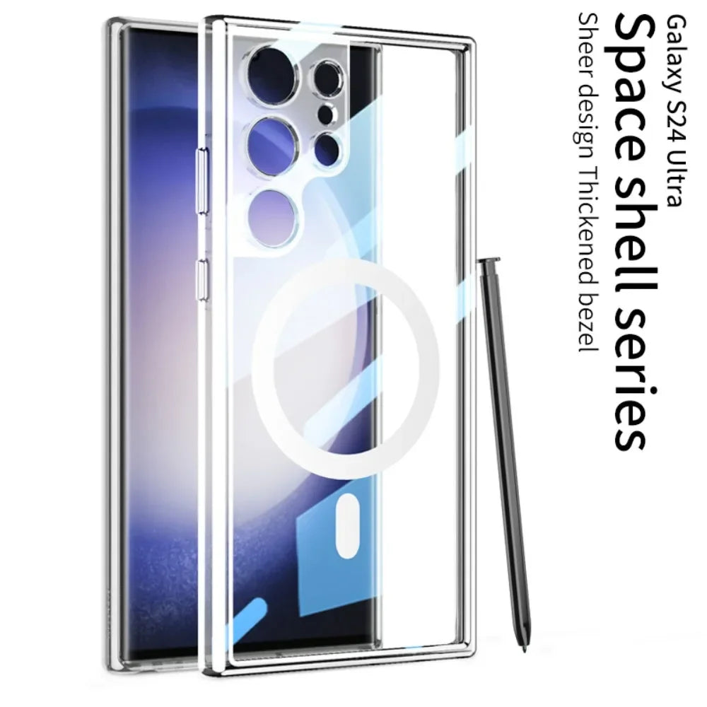 Shockproof Transparent Magnetic Case For Samsung Galaxy S24 Series – S Ultra  Case