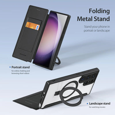 Slim Magnetic Case with Kickstand & Card Slot for Samsung Galaxy S24 Series