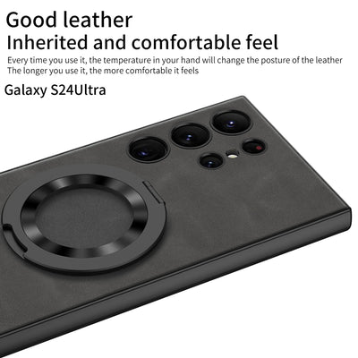 Leather Magnetic Case with Bracket For Samsung Galaxy S24 Series