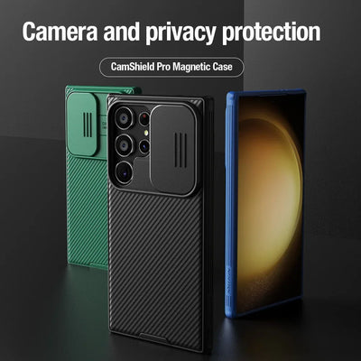 Magnetic Case with Slide Lens Protection For Samsung S24 Series