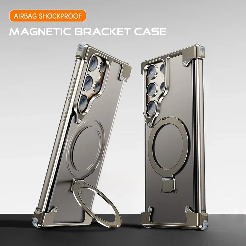 Magnetic Aluminum Case with Stand for Galaxy S24 Series - S Ultra Case