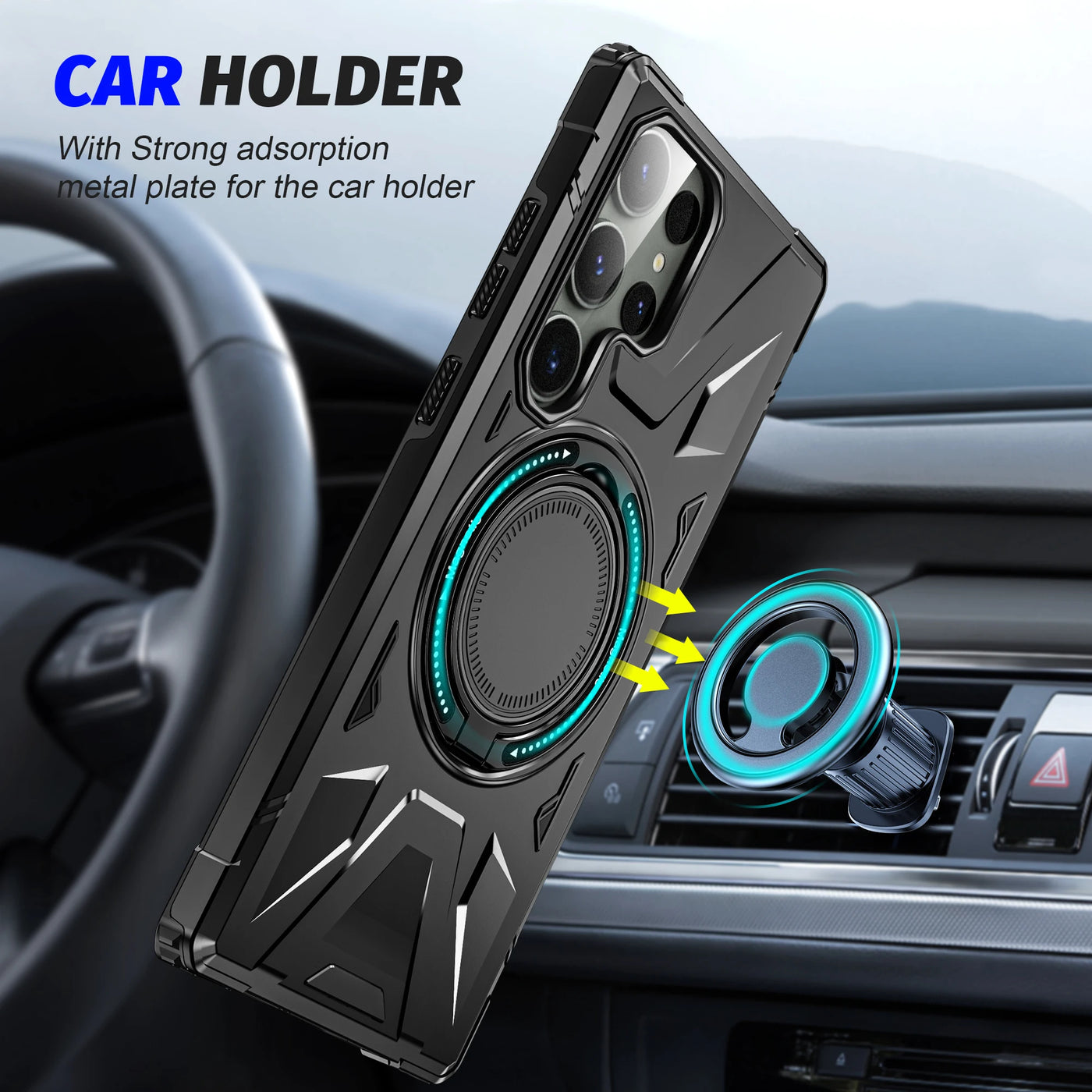 Shockproof Magnetic Ring Bracket Case For Samsung Galaxy S24 Series