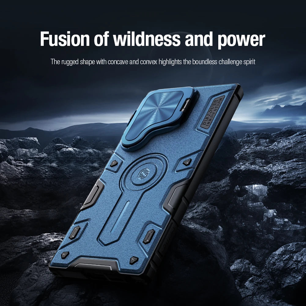 Armor Case with Flip Lens Bracket For Samsung Galaxy S24 Series