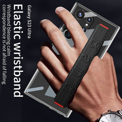Transparent Shockproof Case with Soft Wrist Band For Galaxy S23 Ultra - S Ultra Case