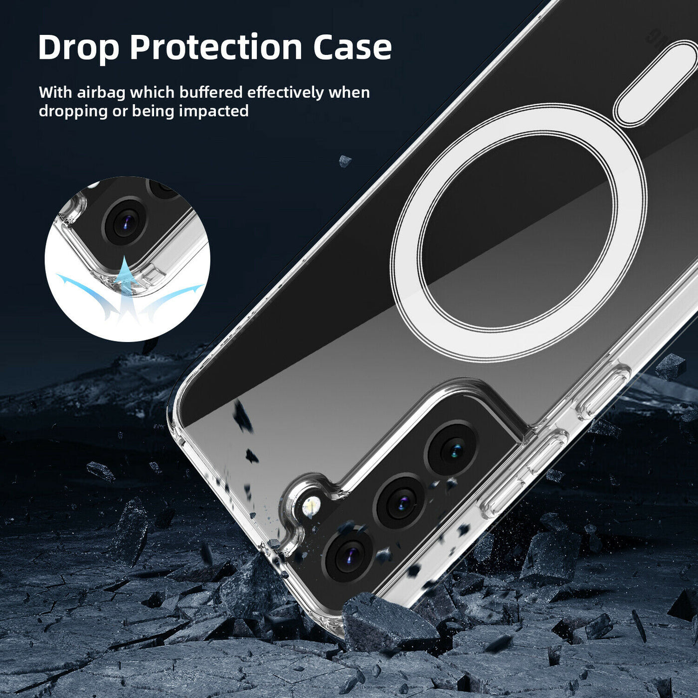 Transparent Magnetic Wireless Charging Case For Samsung S23 Series - S Ultra Case